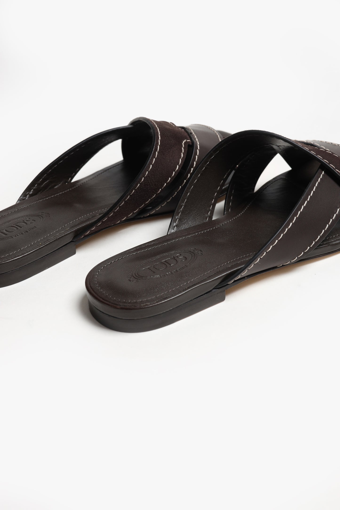 Twist T Sandals in Chocolate by Tod's - Anita Hass