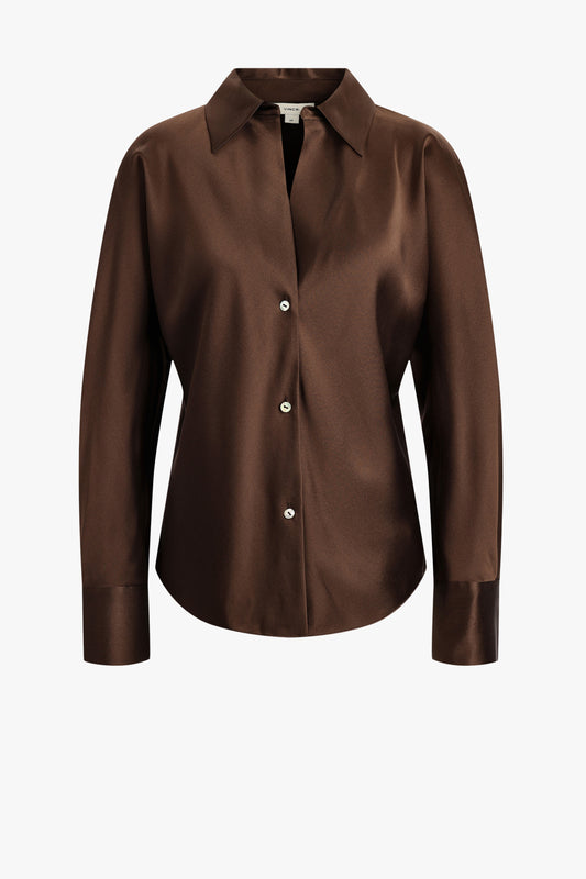Bluse Bias Silk in Espresso Vince