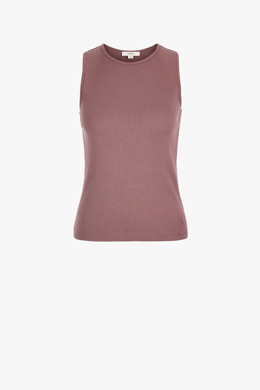 Camiseta sin mangas Rib Shell en color malva oscuro