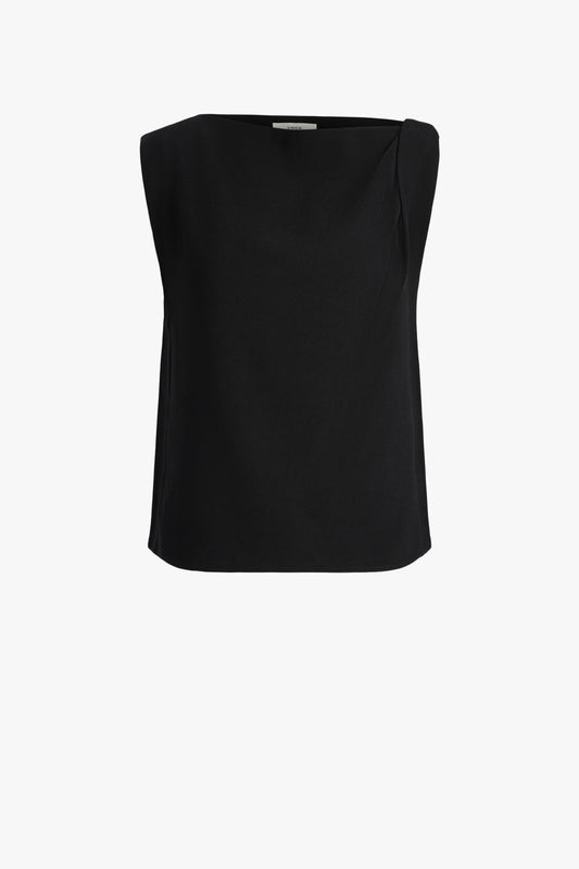 Top with Draped Shoulders in Black