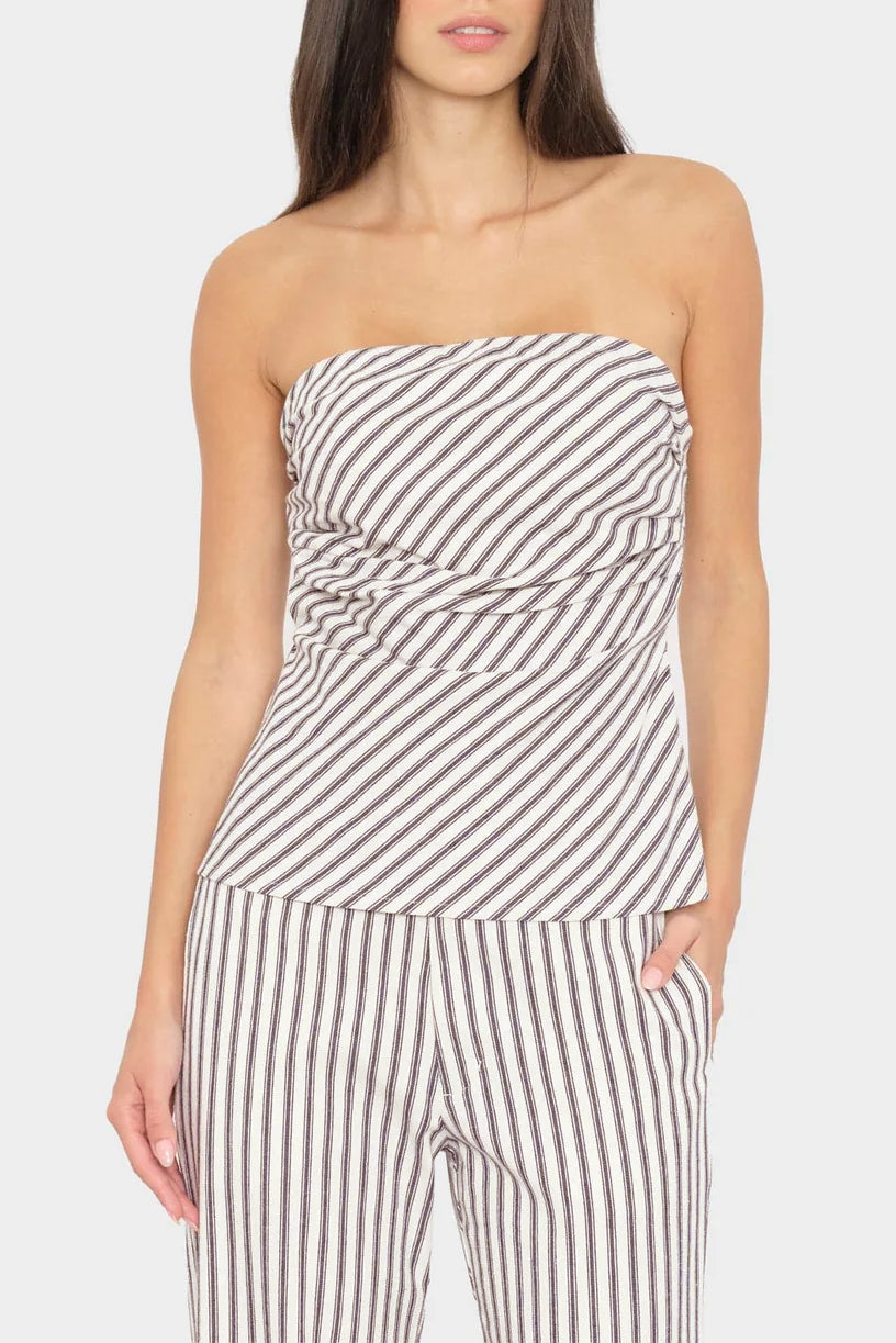 Top Nora in Brown Topaz Stripe