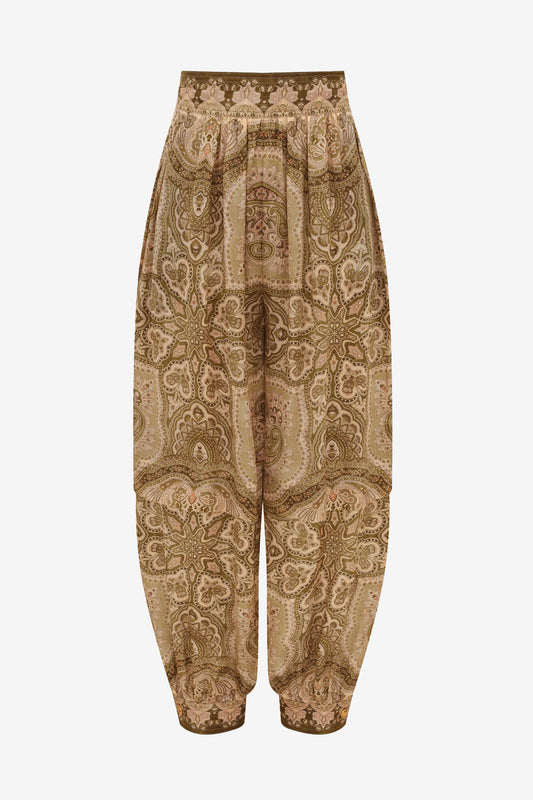 Luna Harem Pants in Olive Perla Paisley by Zimmermann - Anita Hass