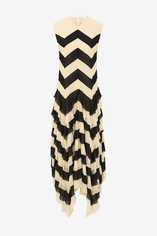 Ascent Layered Dress in Black/Cream