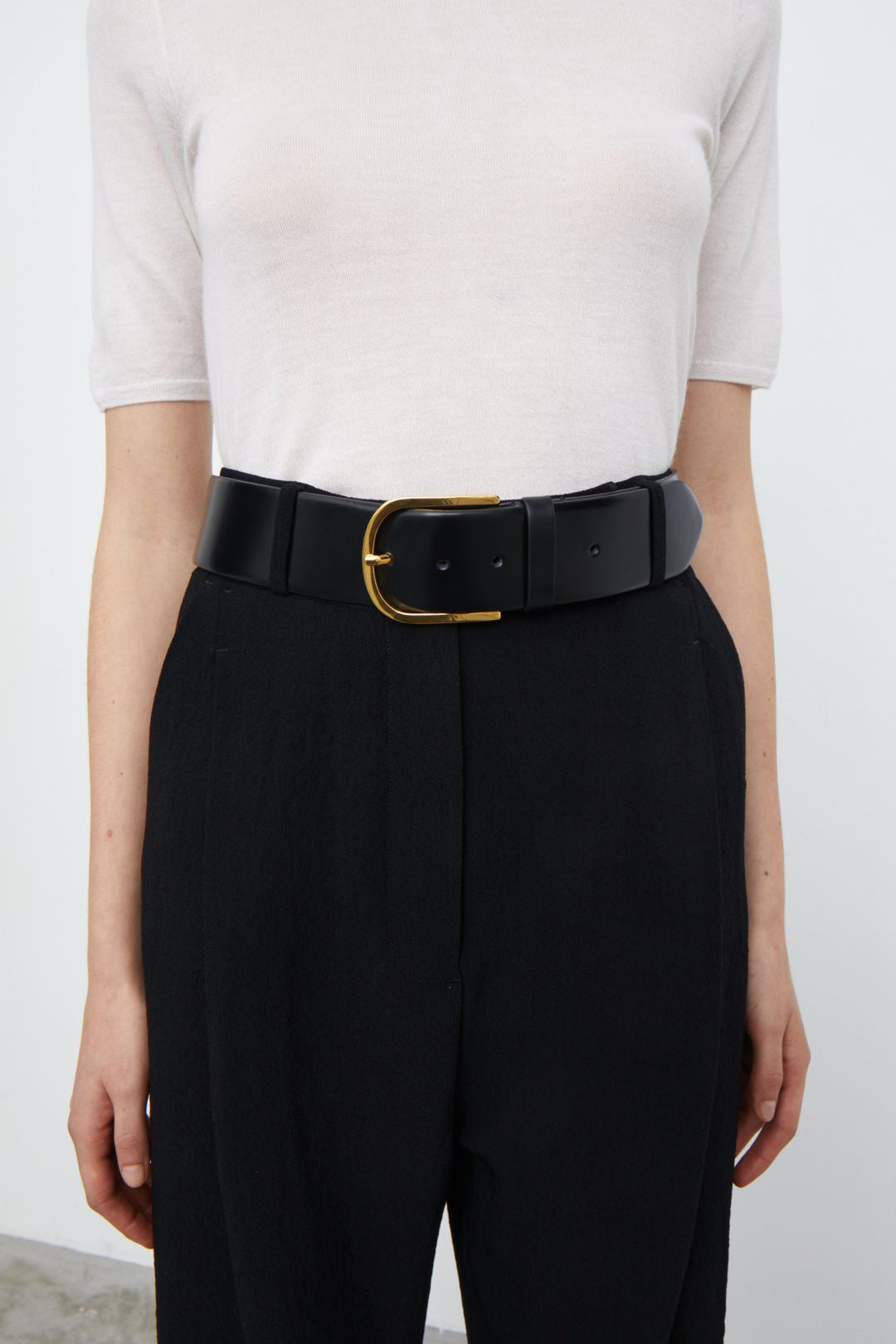 – Trouser Belt in Wide Black