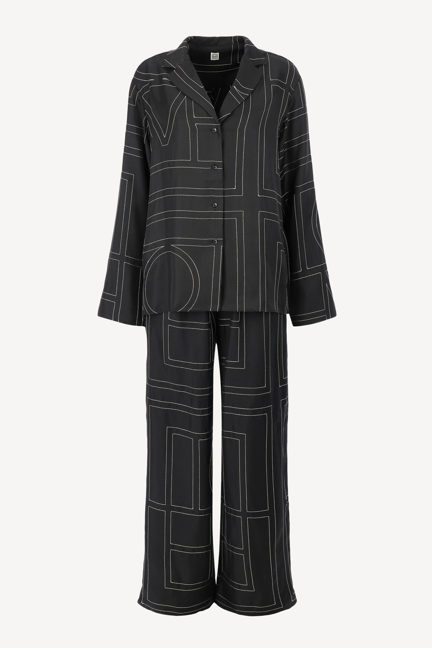 Seidenhose Monogram PJ in SchwarzToteme - Anita Hass