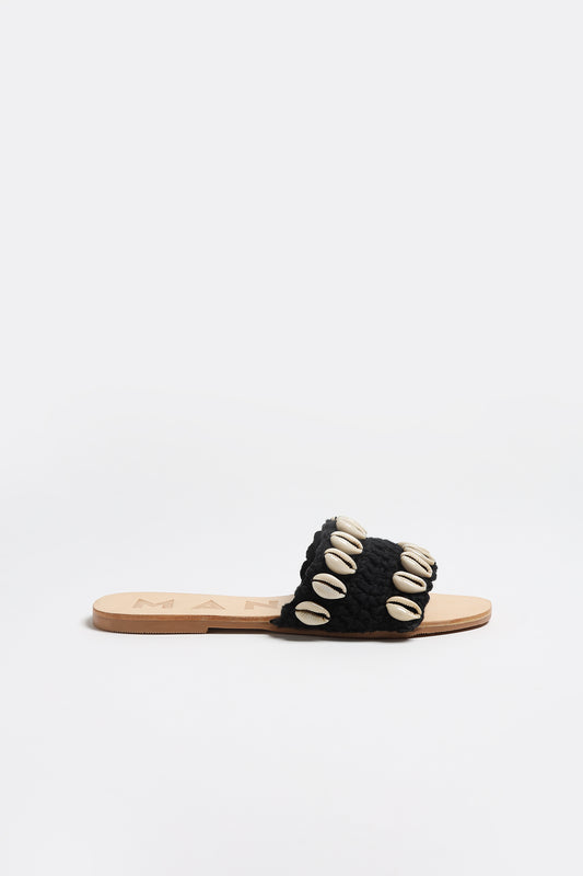 Sandale Yucatán in Schwarz ShellsManebi - Anita Hass