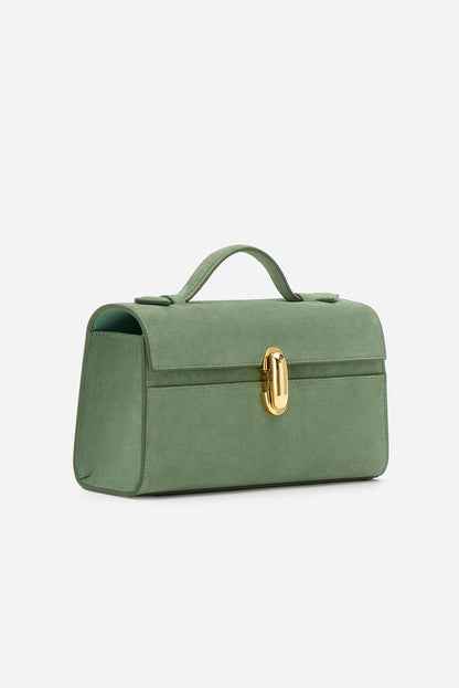 Symmetry Pochette Bag in Cactus Suede