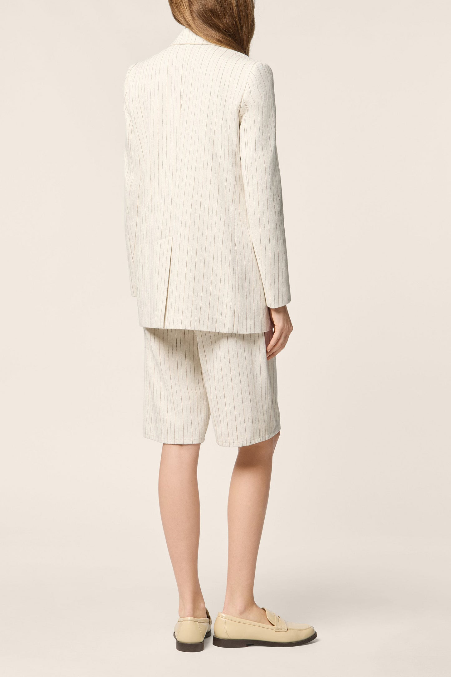 Blazer in Ecru Riga Marrone