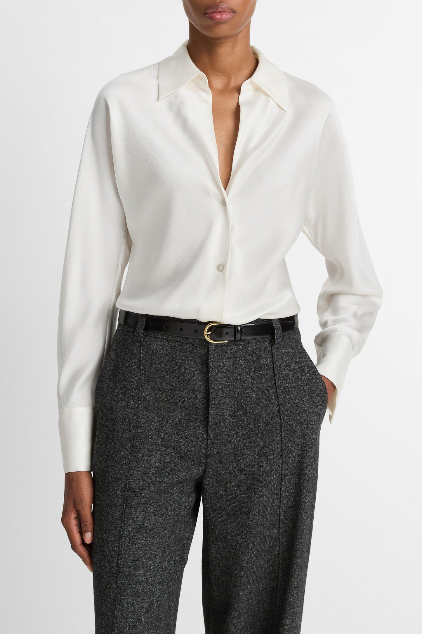 Bluse Bias Silk in Off WhiteVince - Anita Hass