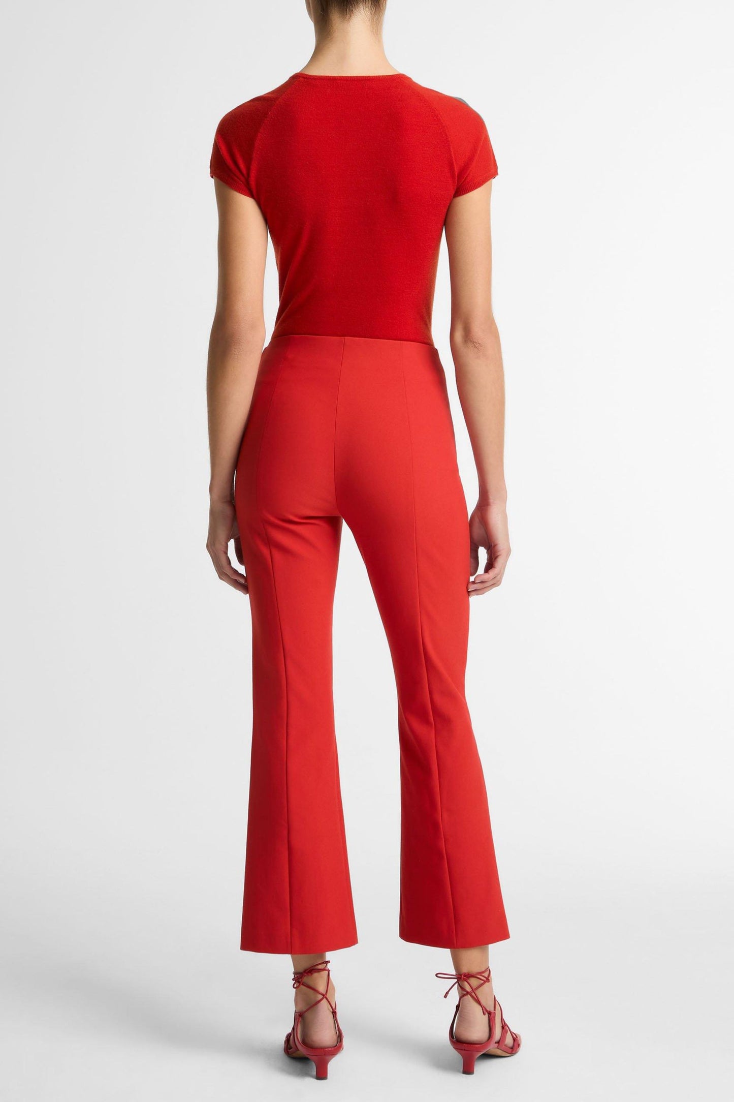 Pantaloni Niki Crop Flare in Dark Poppy