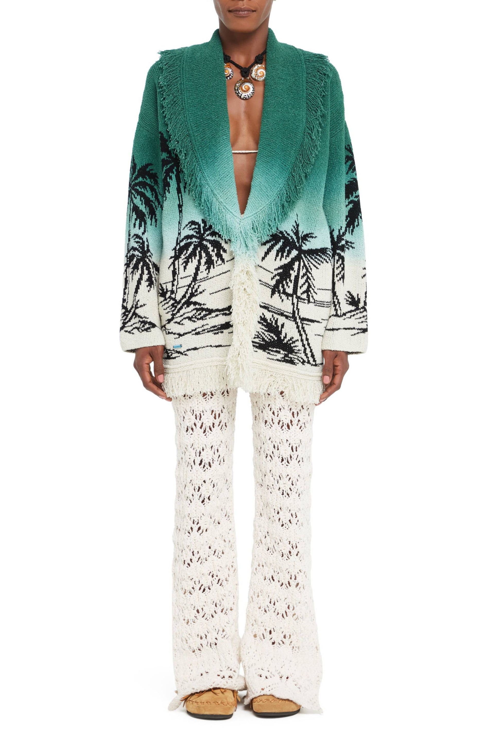 Cardigan Wave Bloom in Nature/GreenAlanui - Anita Hass