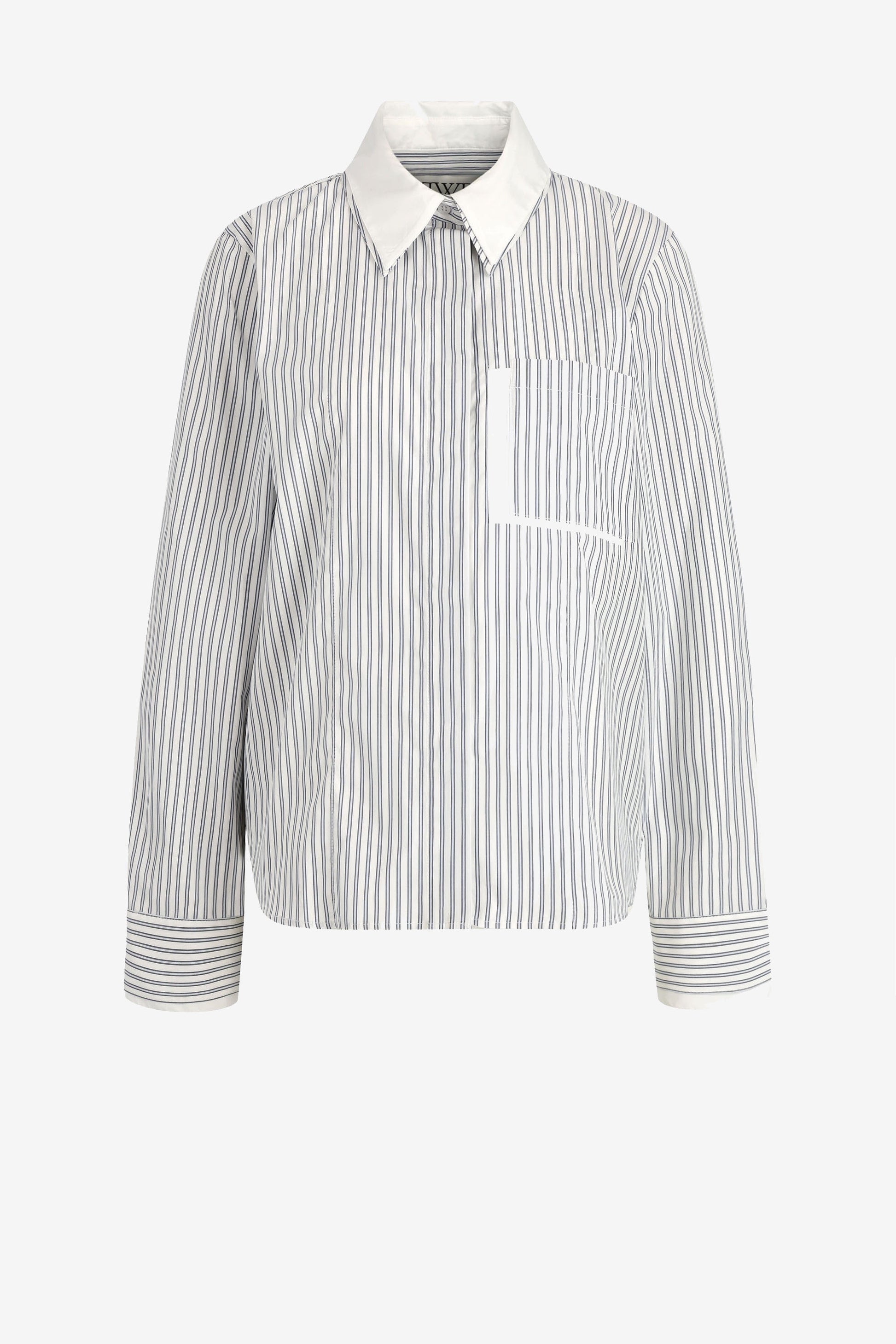 Bluse Double Layer Boyfriend in Weiß/Navy TWP Clothing