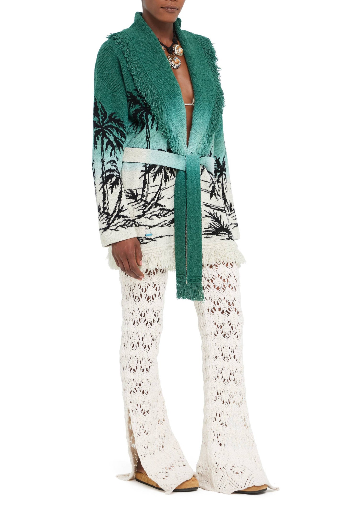 Cardigan Wave Bloom in Nature/GreenAlanui - Anita Hass