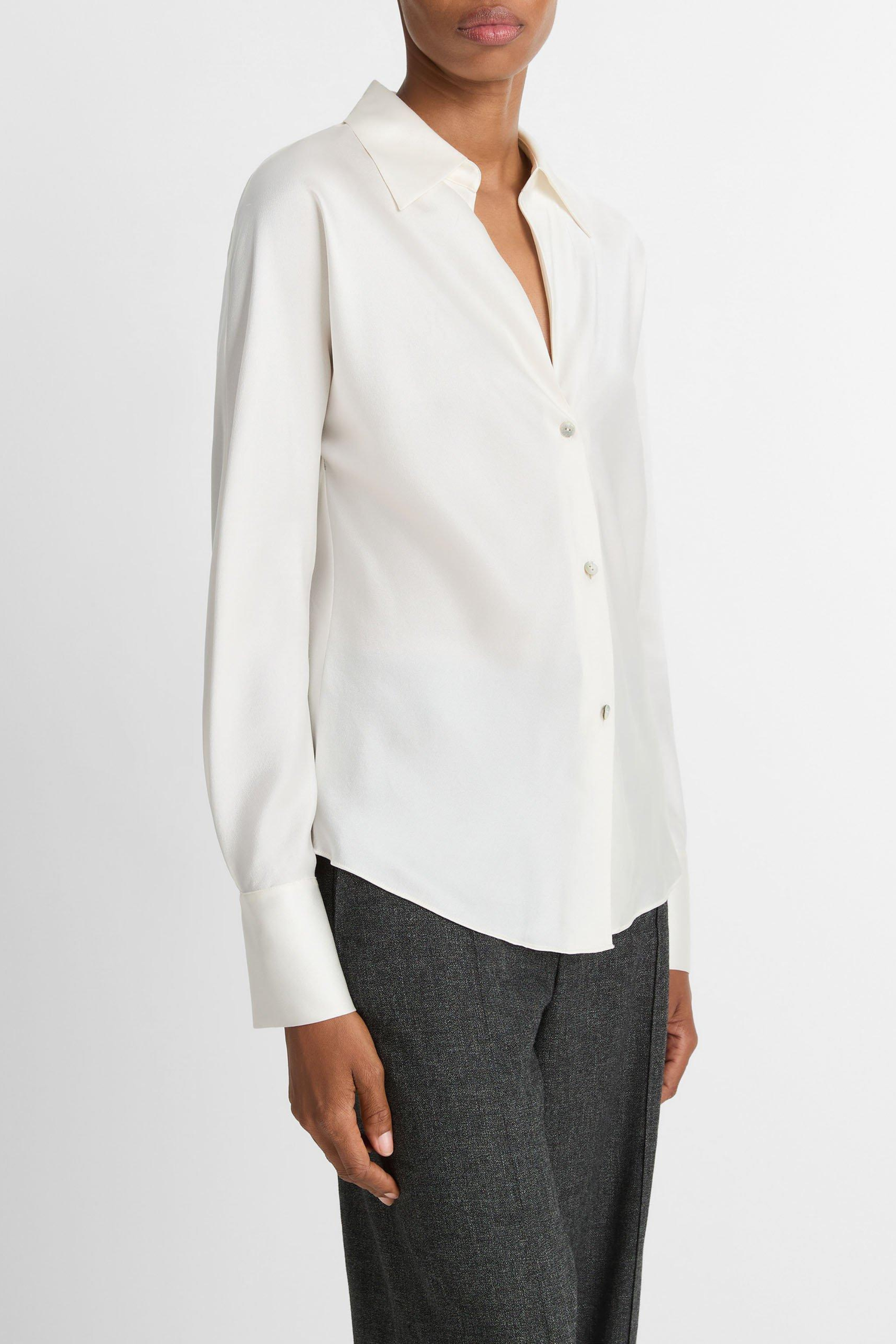 Bluse Bias Silk in Off WhiteVince - Anita Hass