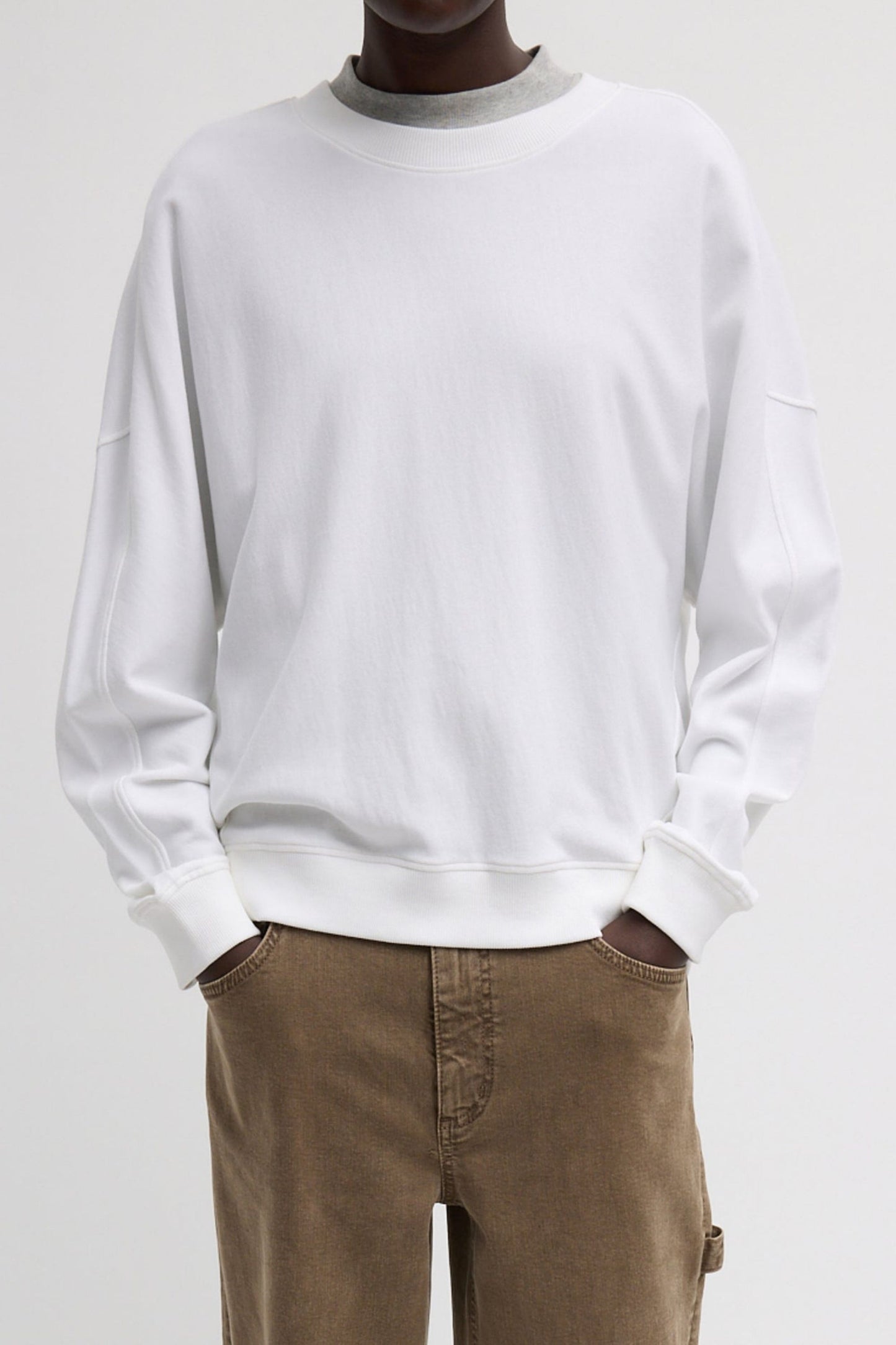 Sweatshirt Light Jersey in WhiteTibi - Anita Hass