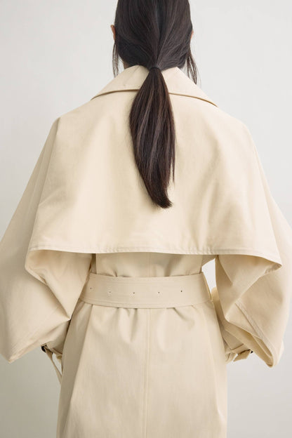 Trenchcoat Washed Cotton in StoneToteme - Anita Hass