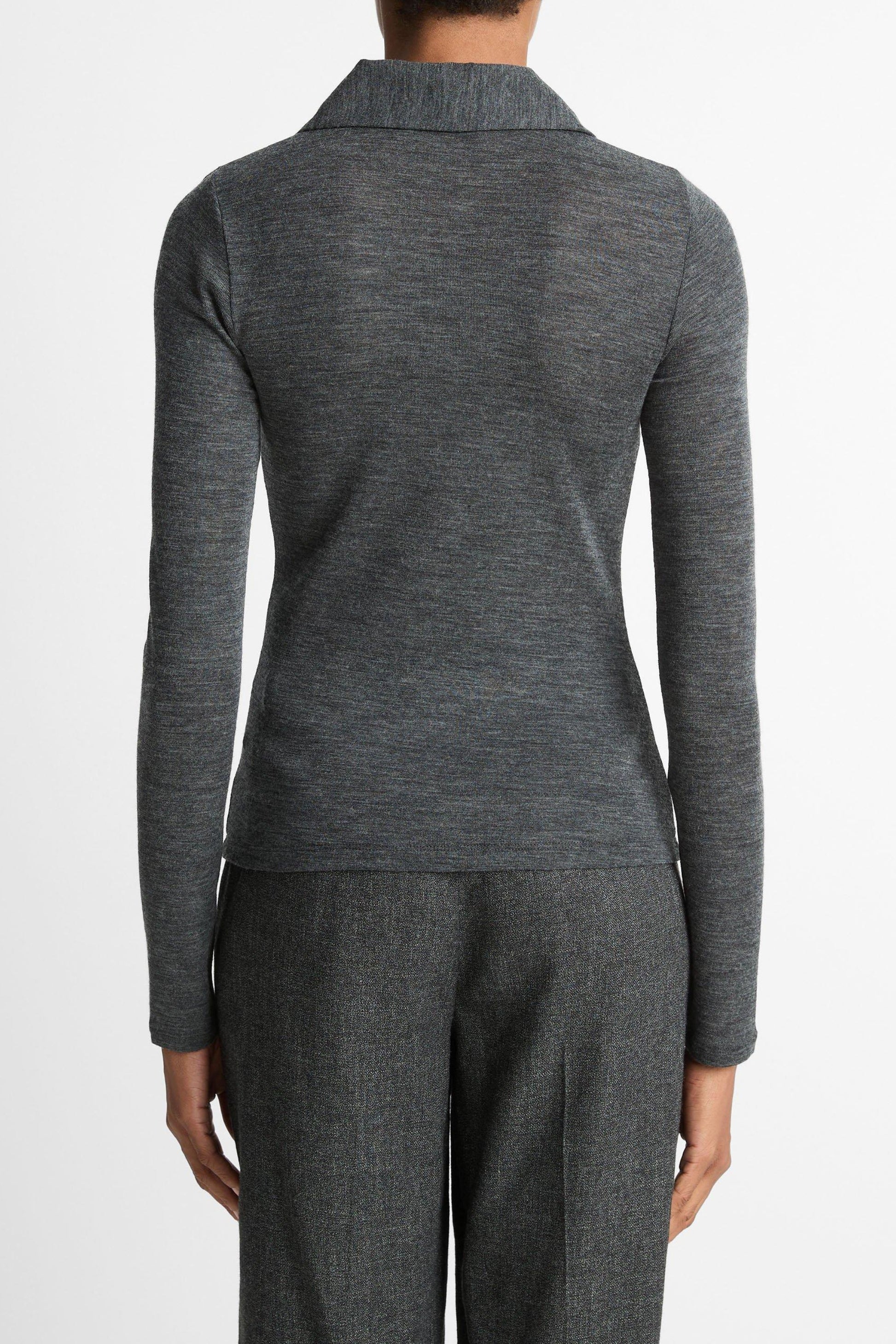 Longsleeve Polo in Heather GreyVince - Anita Hass
