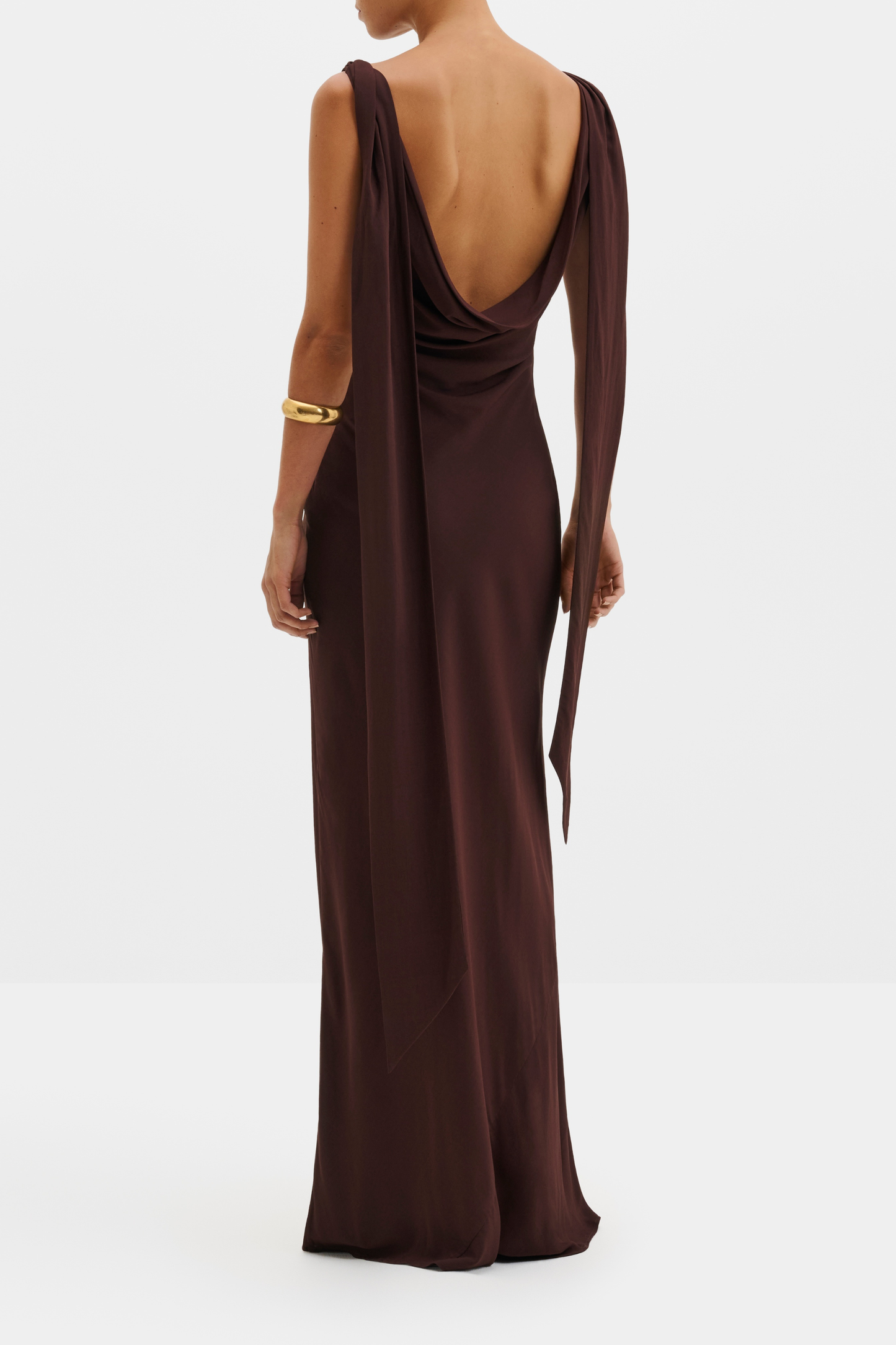 Vida Cowl dress in espresso