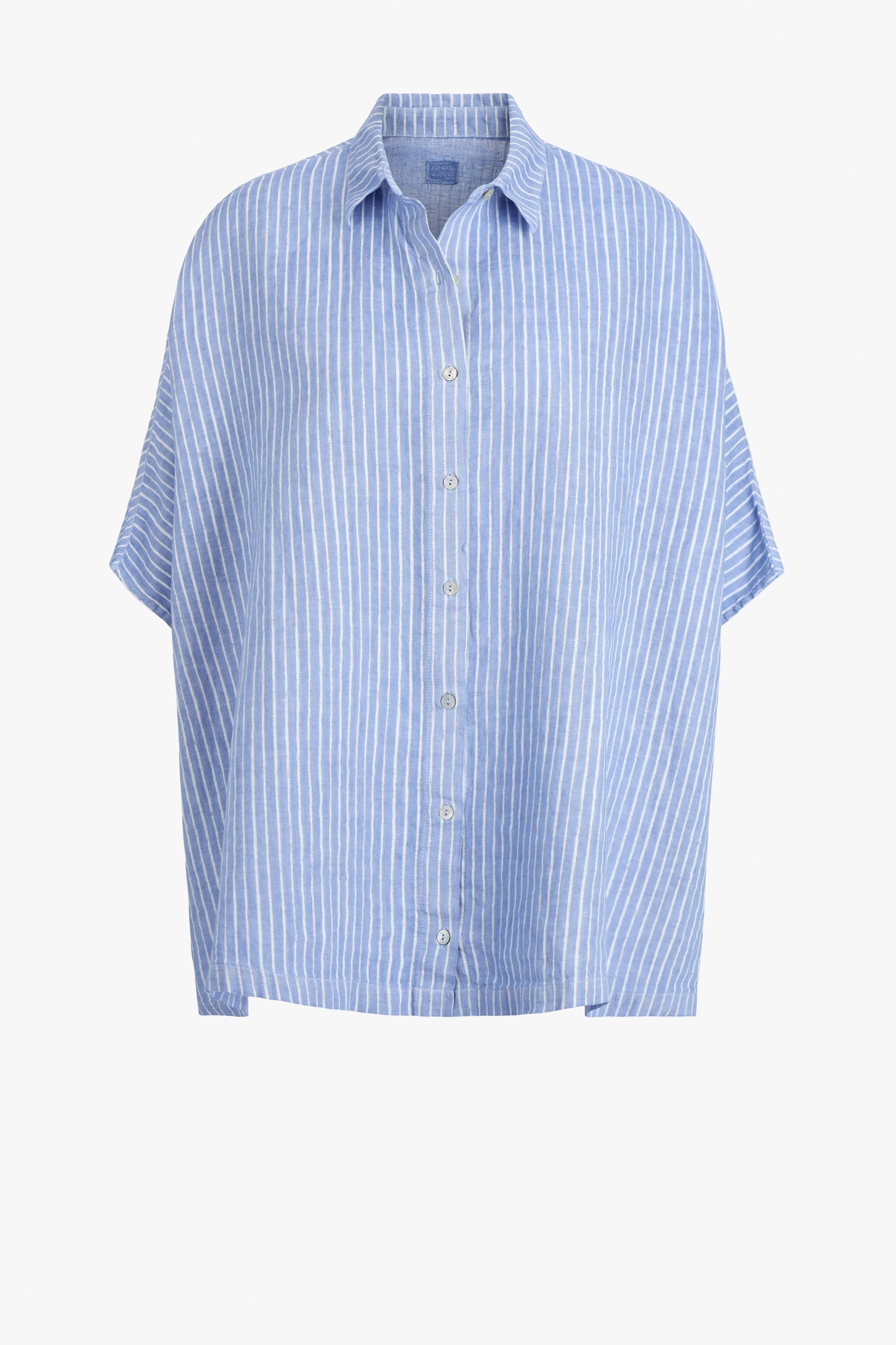 Relaxed Blouse in Pacific Stripes, 120% Lino - Anita Hass