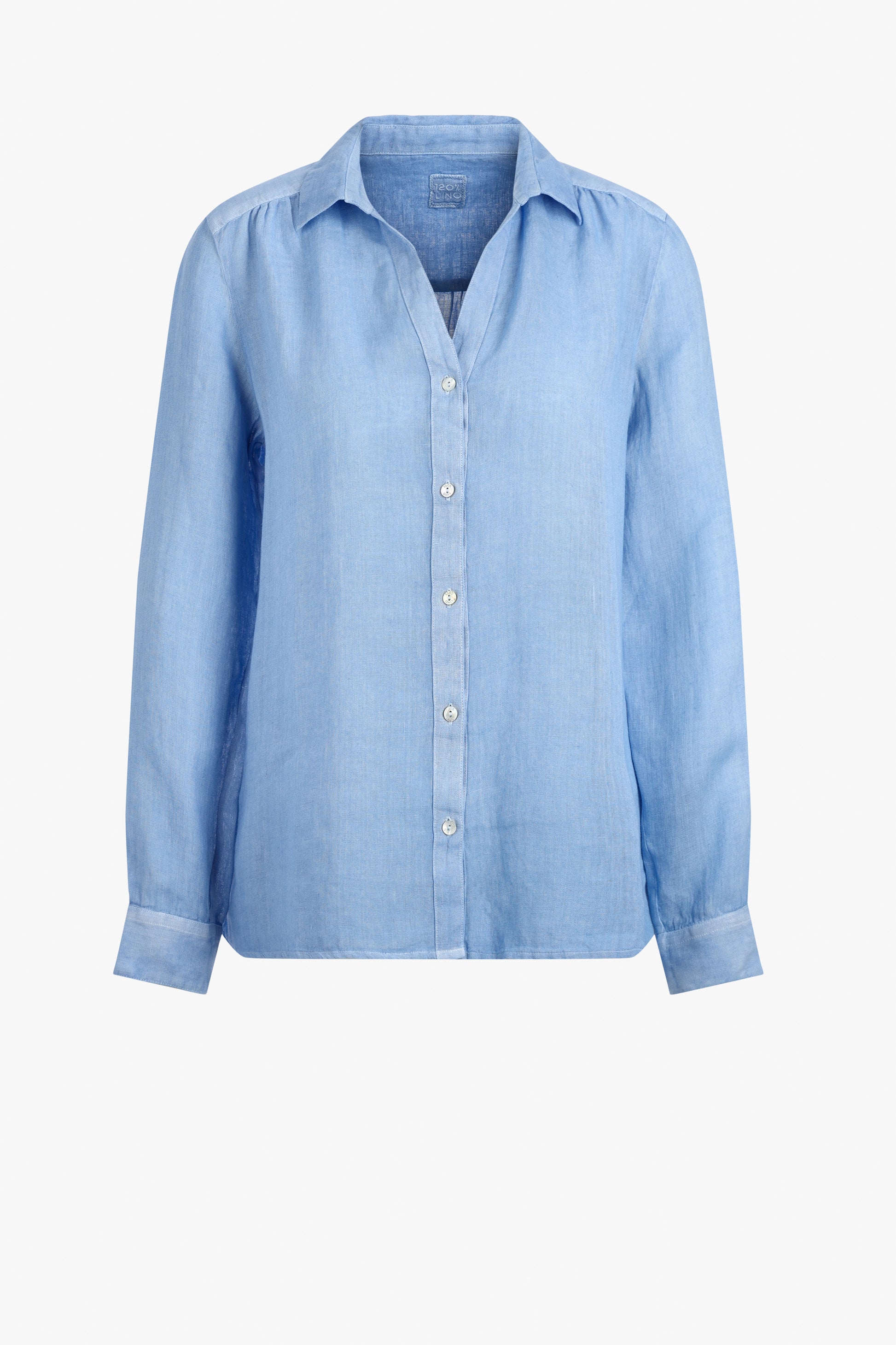 Henley Blouse in Pacific, 120% Lino - Anita Hass