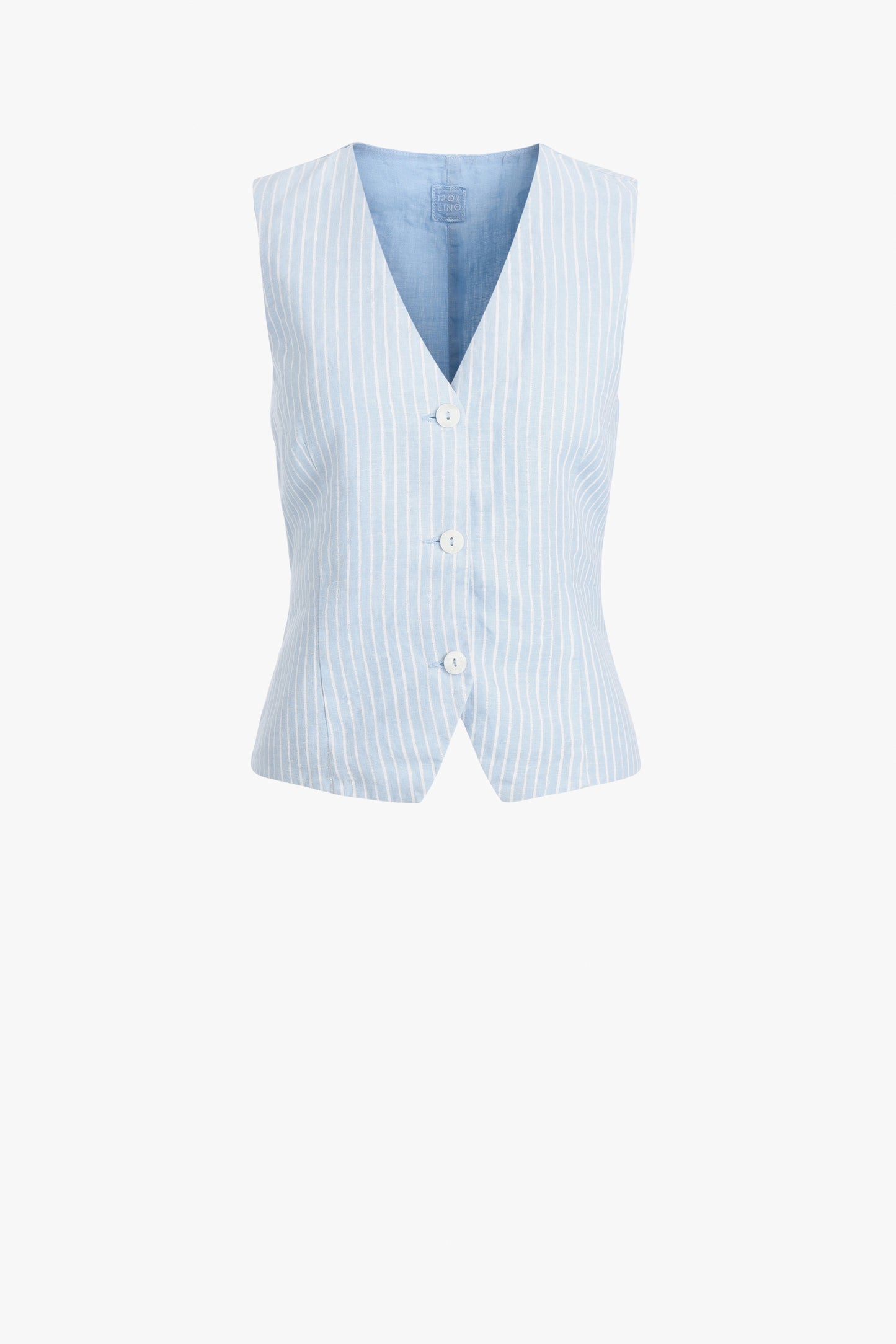 Vest in Baby Blue, 120% Lino - Anita Hass