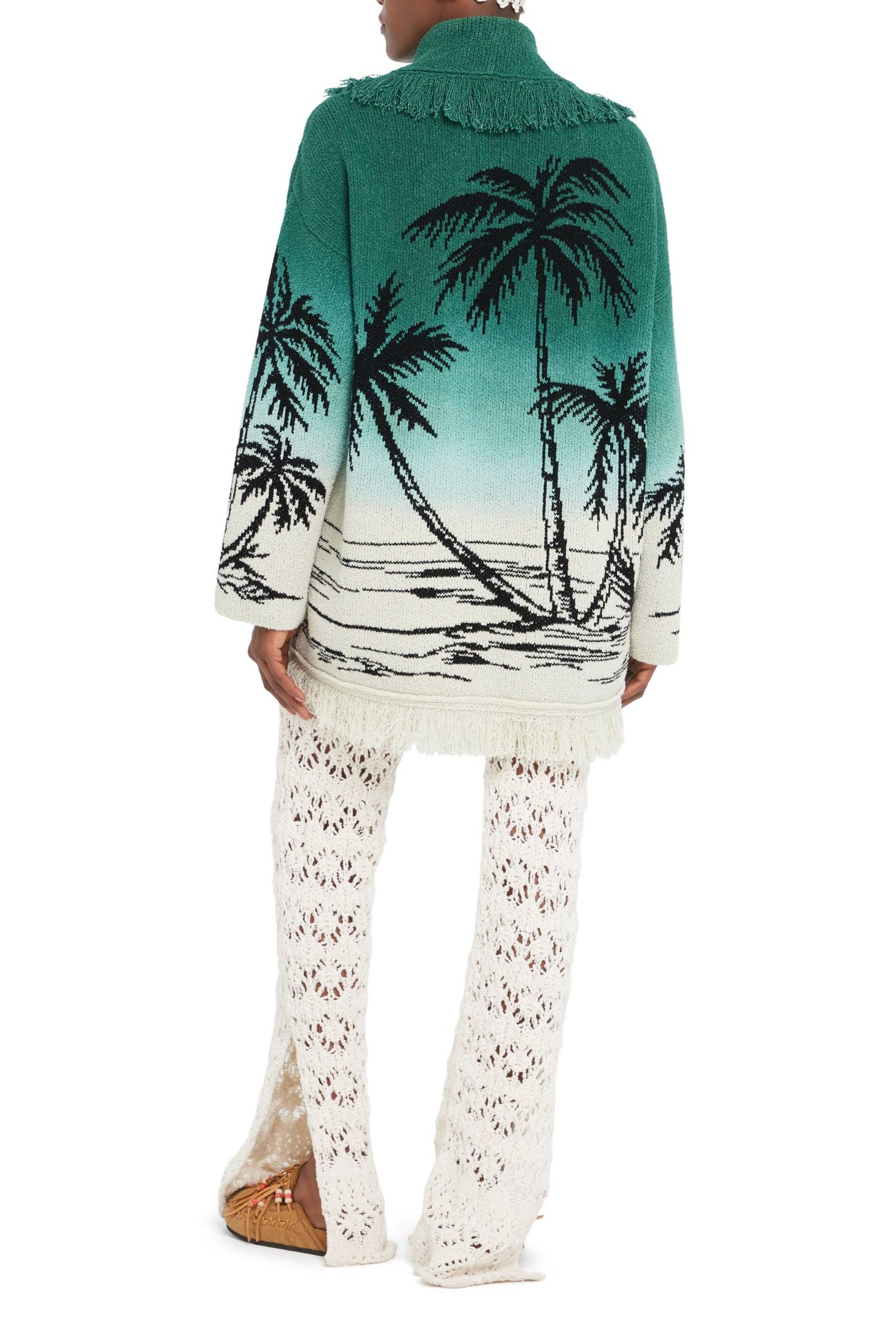 Cardigan Wave Bloom in Nature/GreenAlanui - Anita Hass