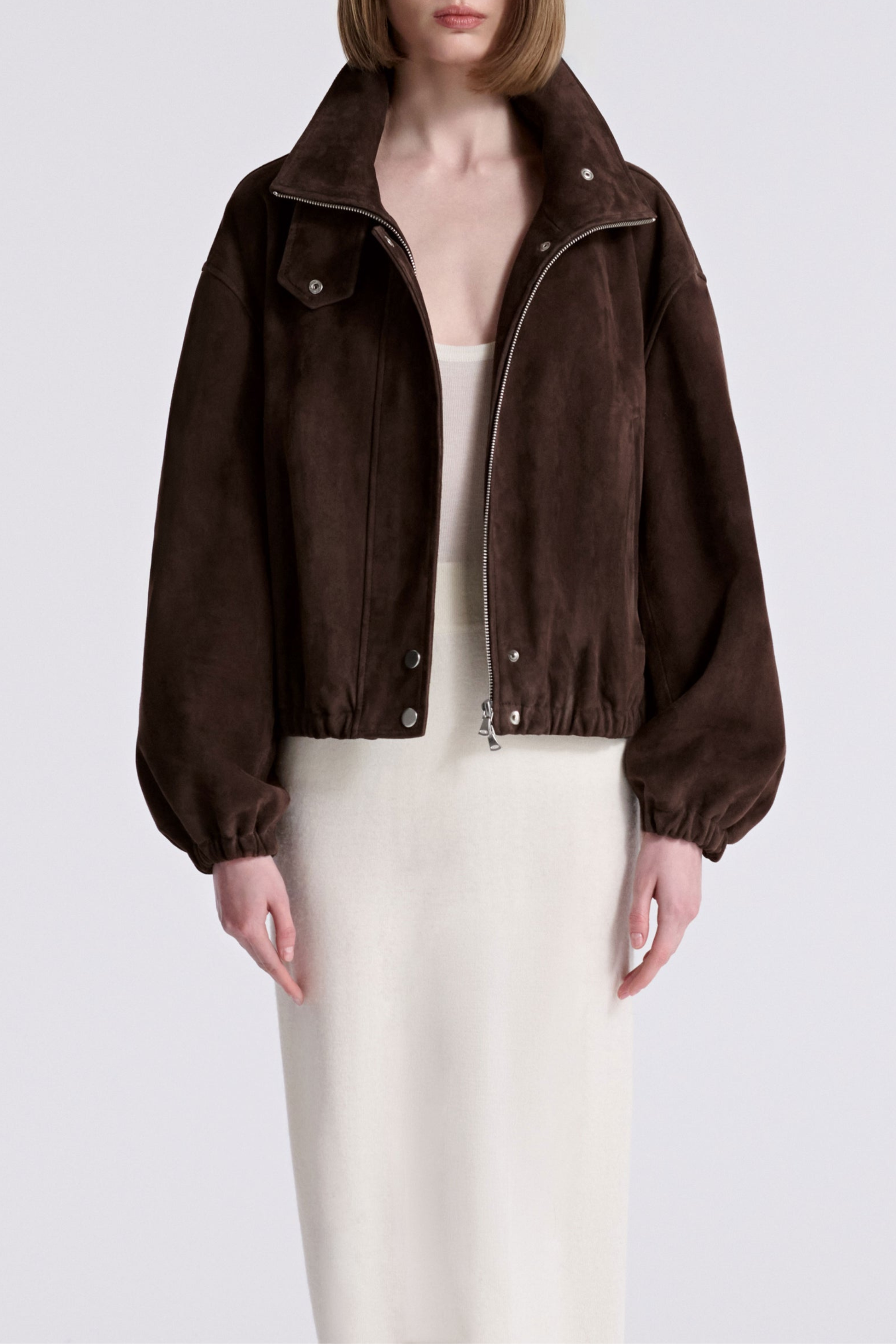 Lederjacke Pia in Suede AcajouNour Hammour - Anita Hass