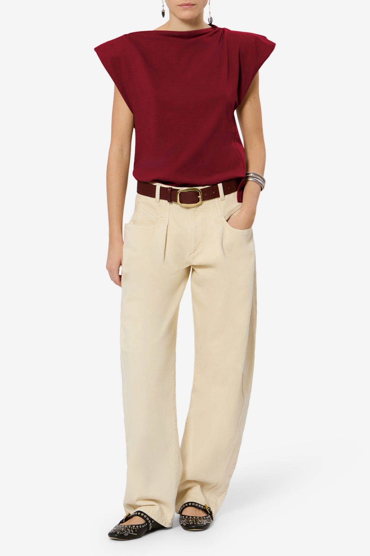 T-Shirt Sebani in Dark Burgundy Isabel Marant
