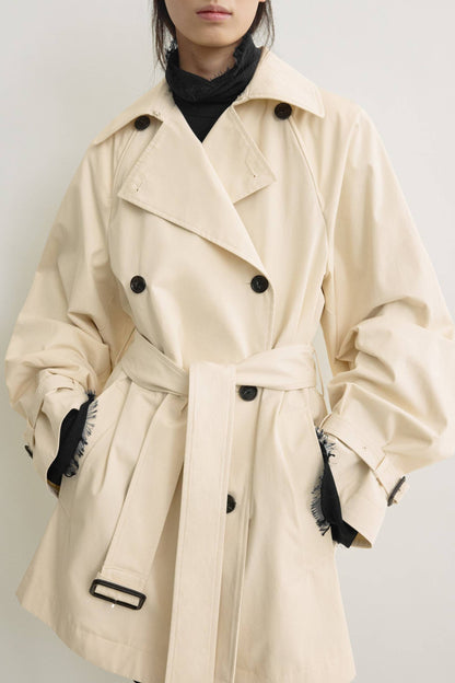 Trenchcoat Washed Cotton in StoneToteme - Anita Hass