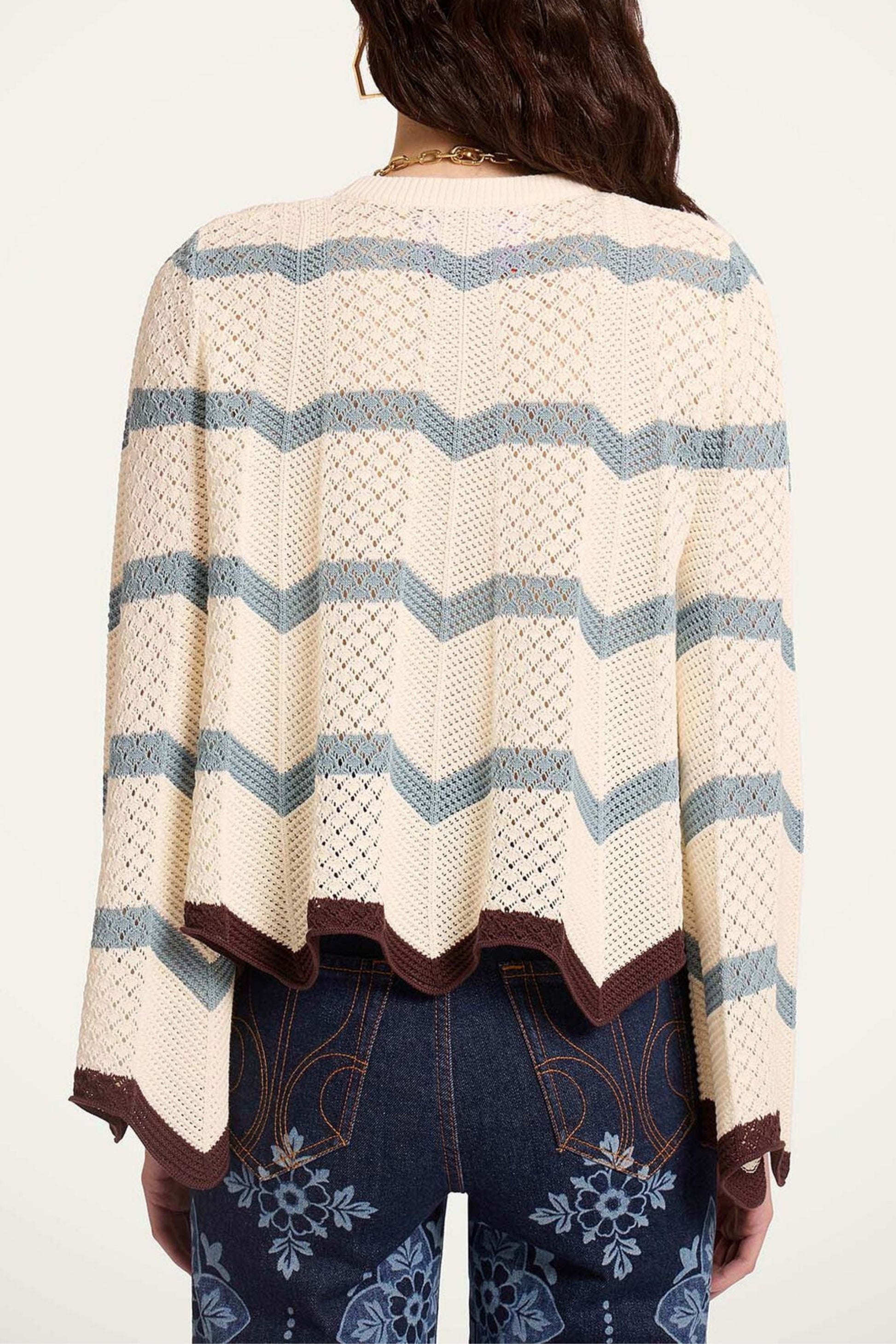 Pullover Chevron in Blue/Ivory La Double J