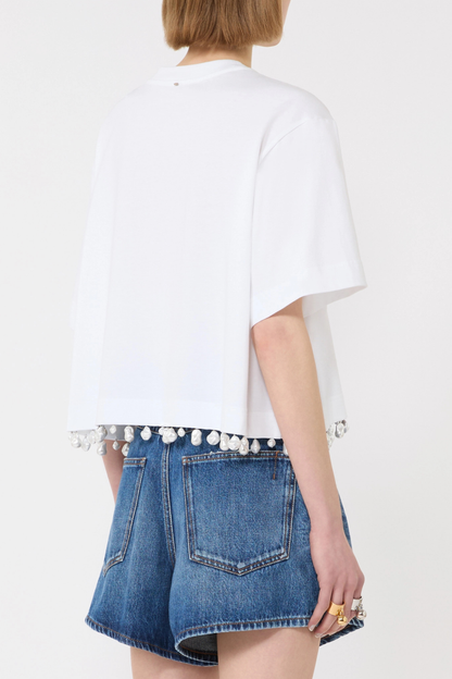 T-Shirt Palmas Pearls in Optical WhiteSportmax - Anita Hass