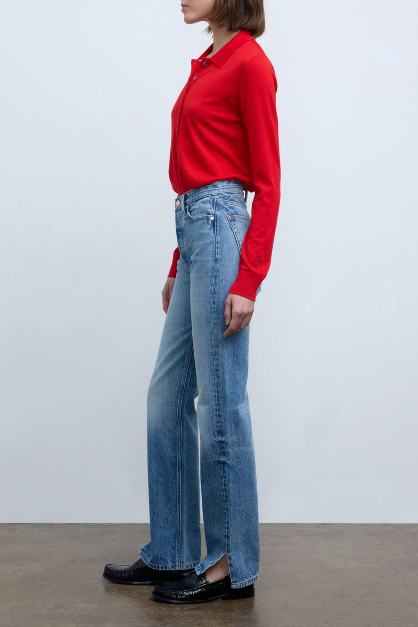 Longsleeve The Dea Polo in Ruadh Red