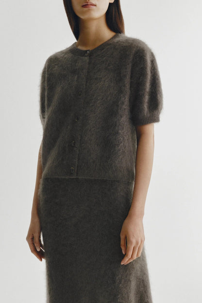Cardigan Lucianne in Dark Fern Brushed Lisa Yang
