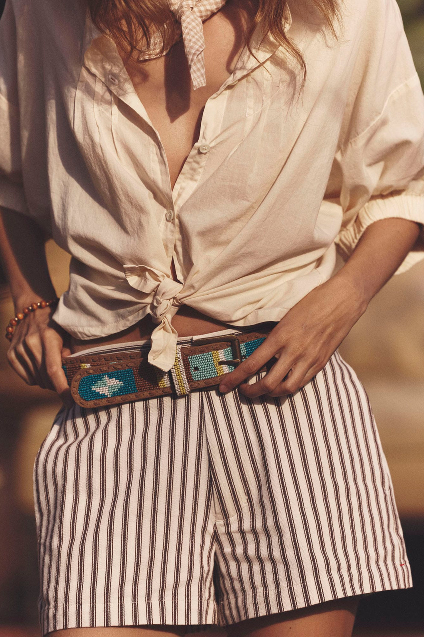 Shorts Zane in Brown Topaz StripeXírena - Anita Hass