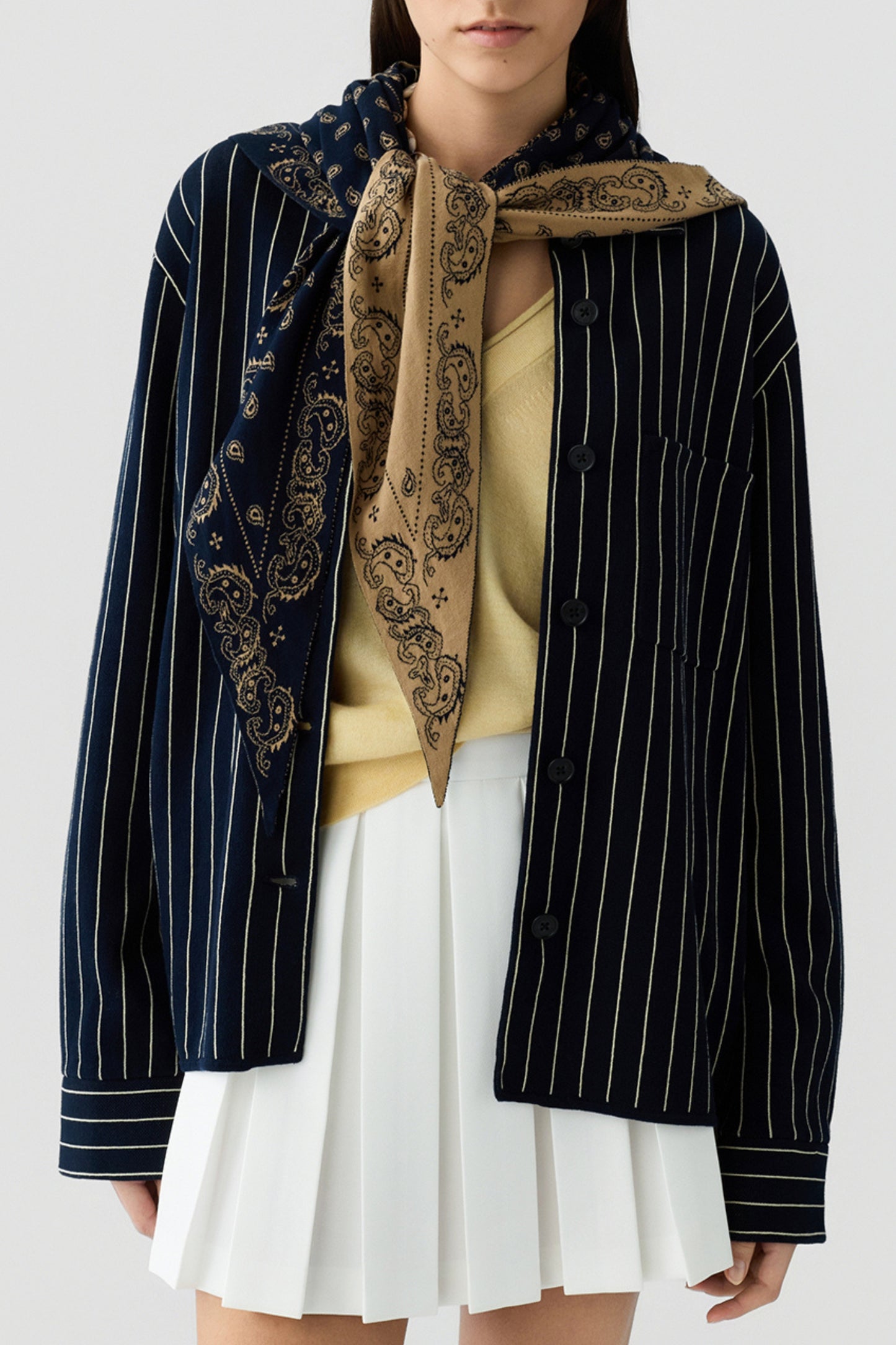 Bluse Work in Navy/Butter Guest in Residence