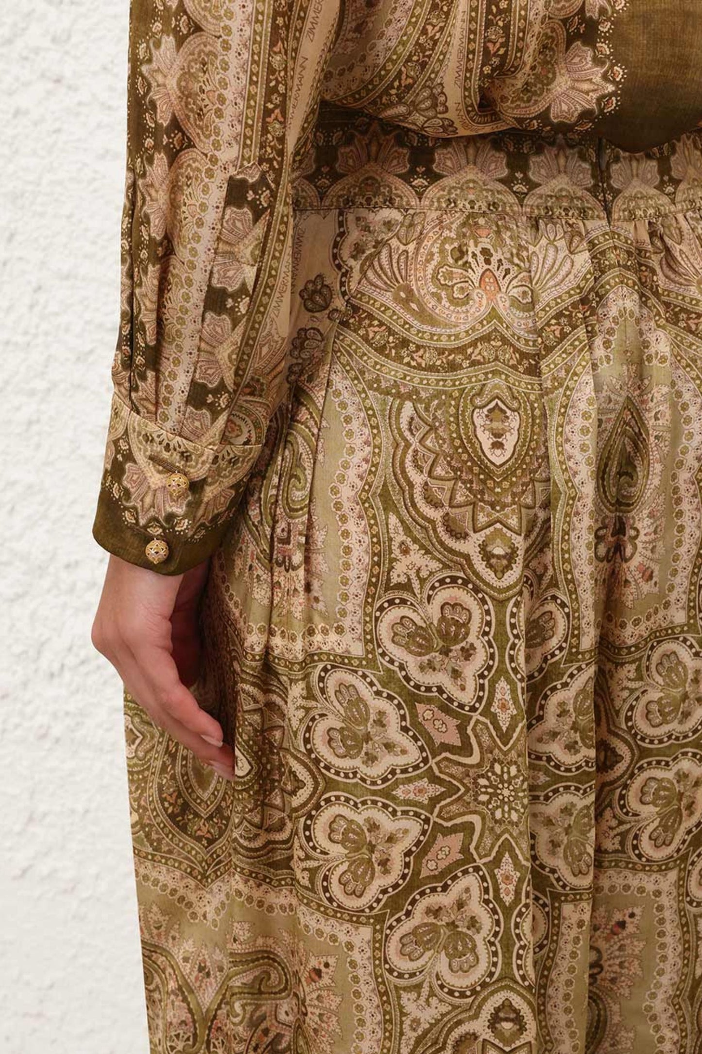 Blusa Luna en paisley perla oliva