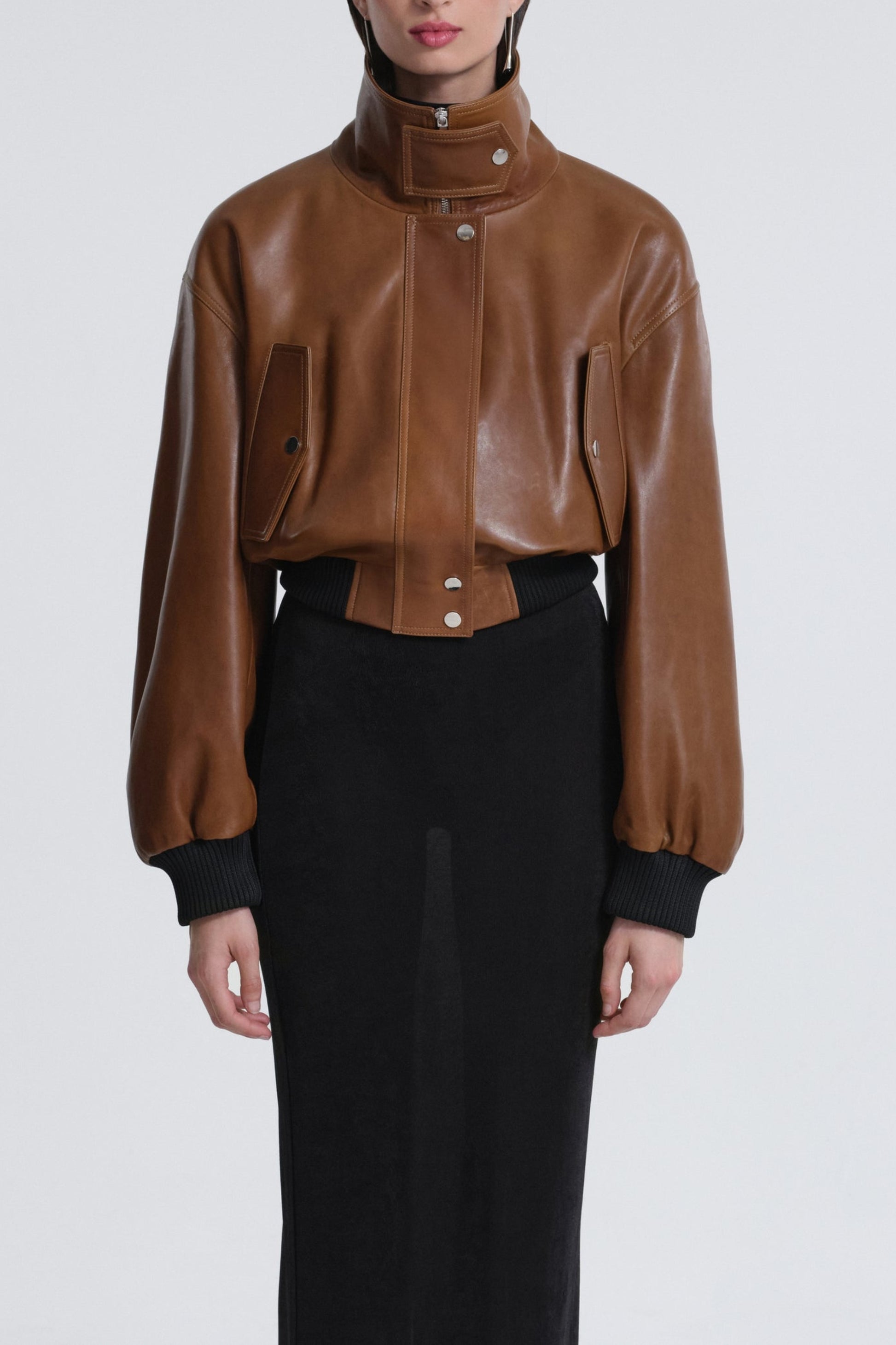 Lederjacke Briar in Praline PatinaNour Hammour - Anita Hass