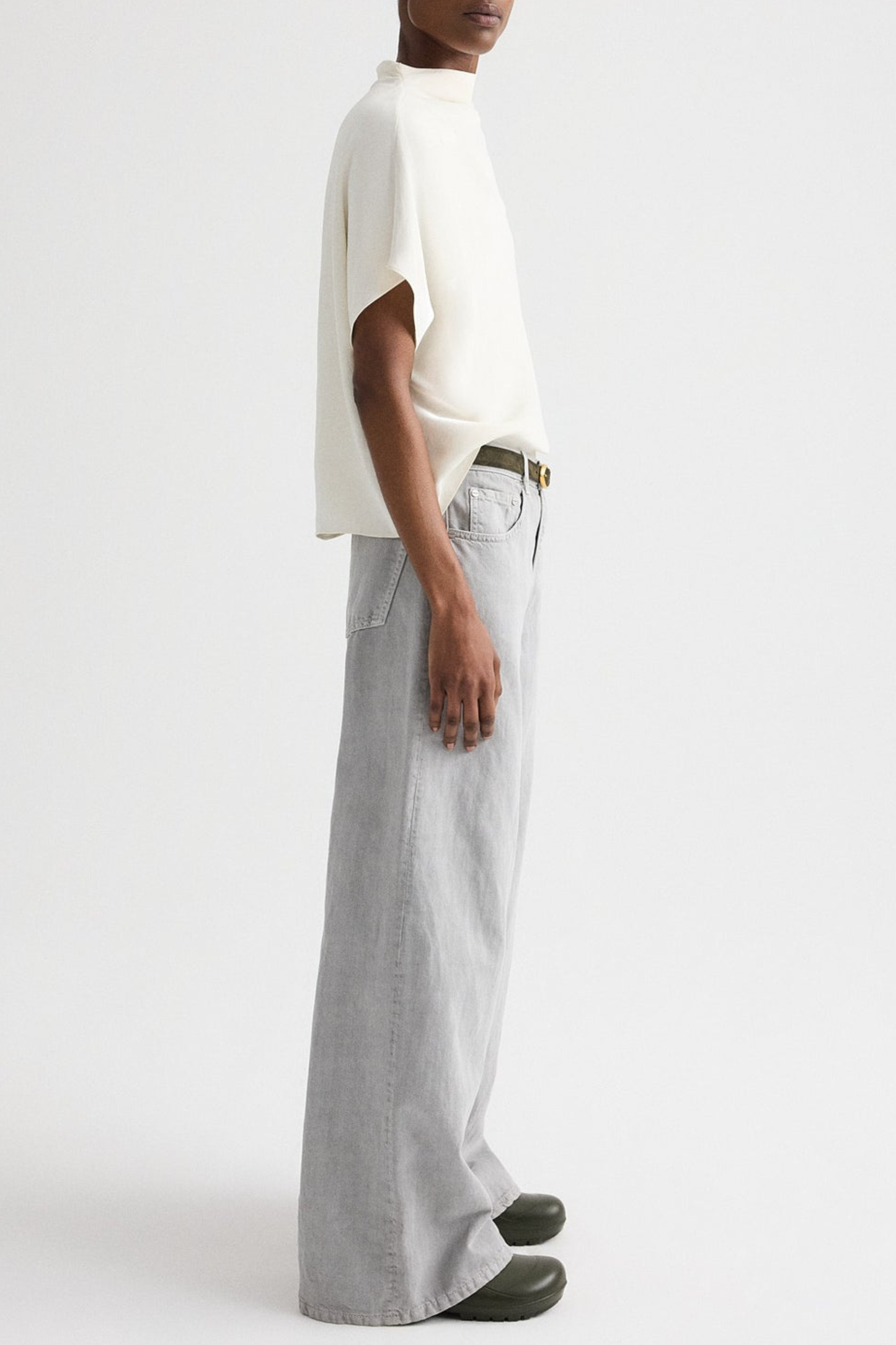 Bluse Mock Neck in BoneTWP Clothing - Anita Hass