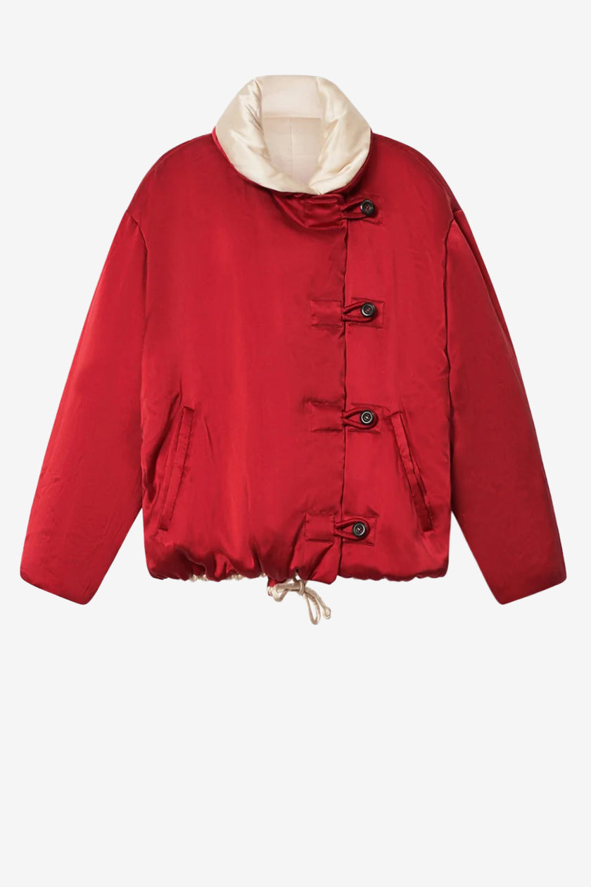Bleza Reversible Jacket in Red/Champagne