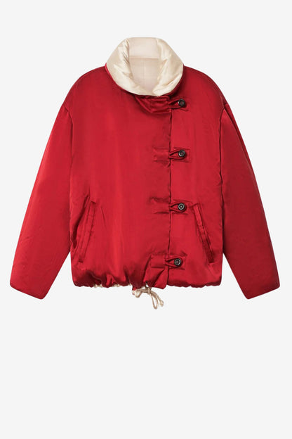 Bleza Reversible Jacket in Red/Champagne