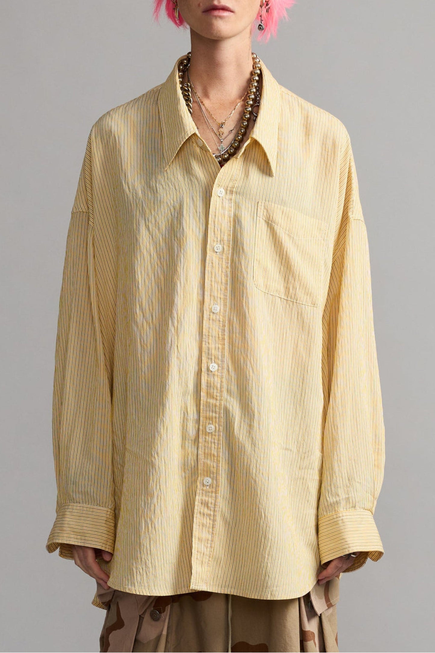 Bluse Drop Neck in Orange StripeR13 - Anita Hass
