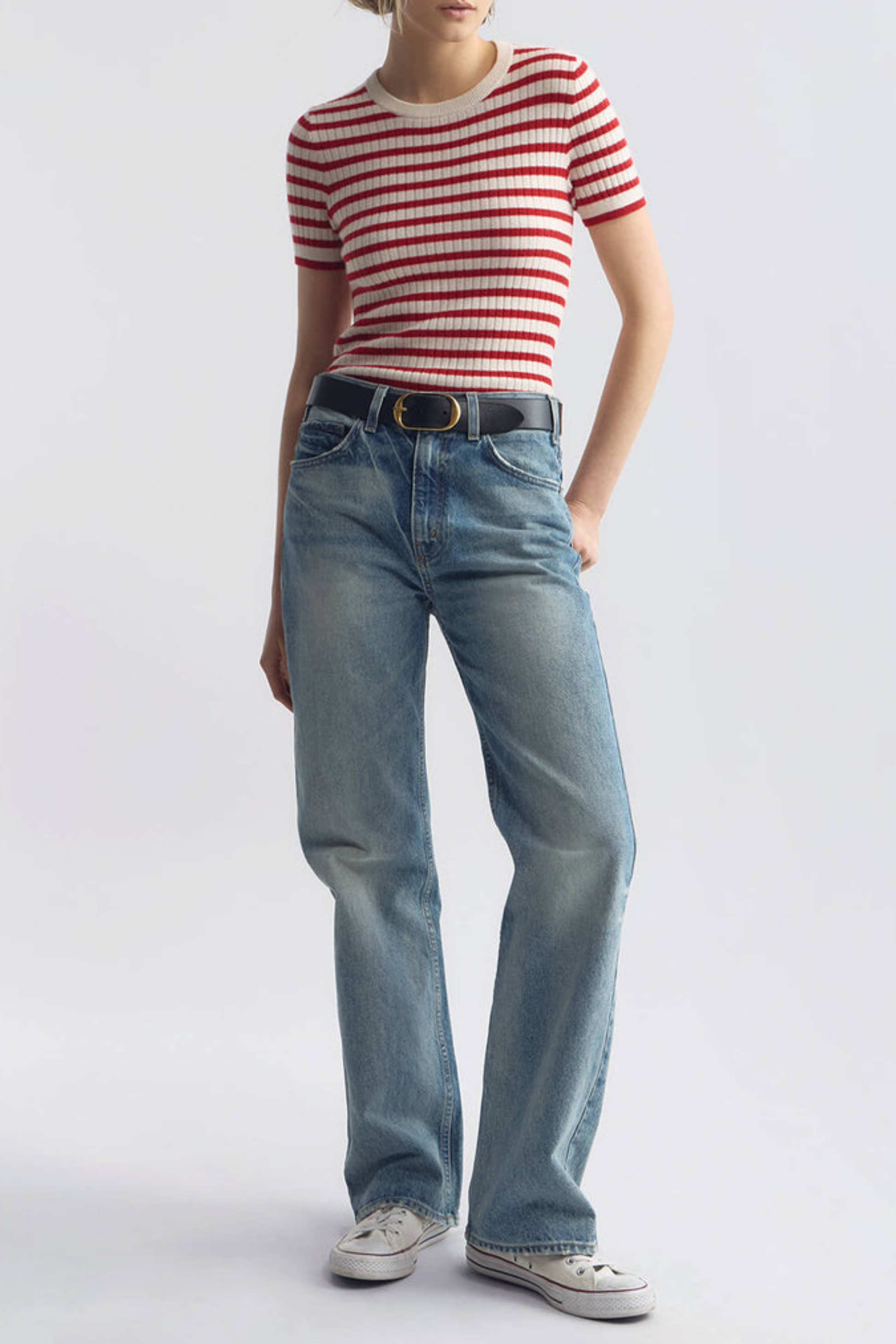 Pullover Alita Stripe in Ivory/RedNili Lotan - Anita Hass