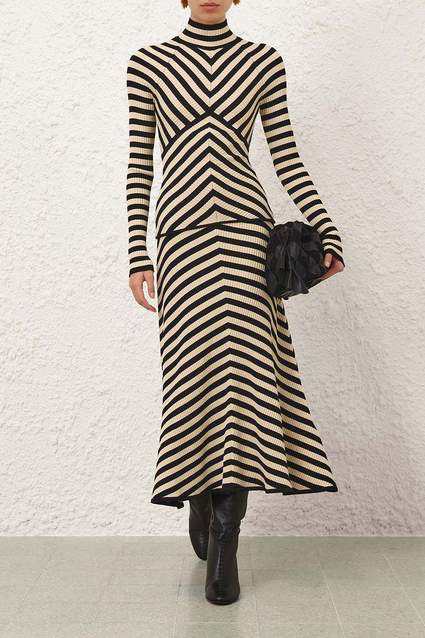Valiant Deco Sweater in Black/Cream