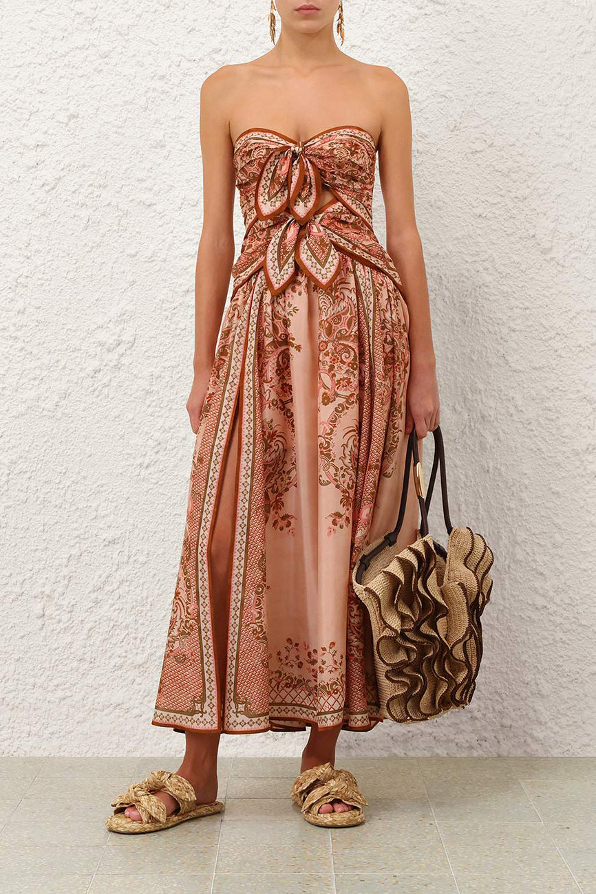 Robe « Aster Scarf » à motif floral « Pink Paisley »