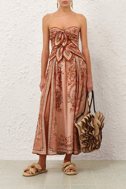 Robe « Aster Scarf » à motif floral « Pink Paisley »