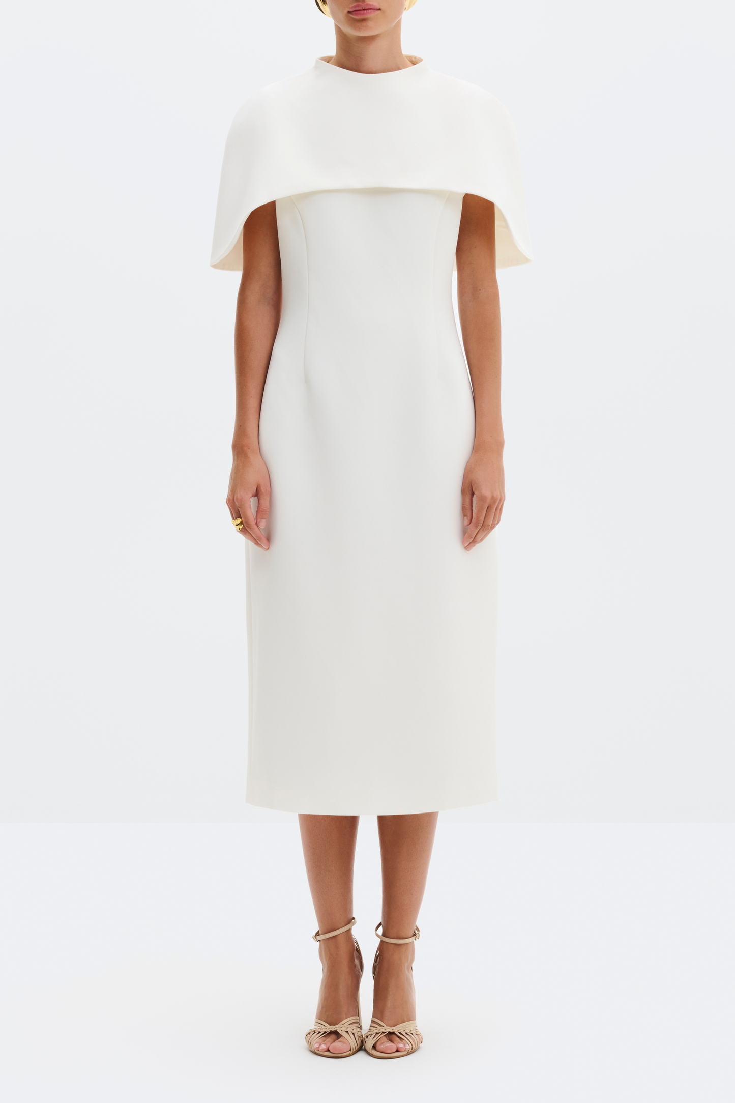 Milena Cape jurk in crème