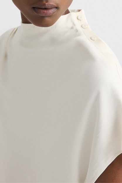 Bluse Mock Neck in BoneTWP Clothing - Anita Hass