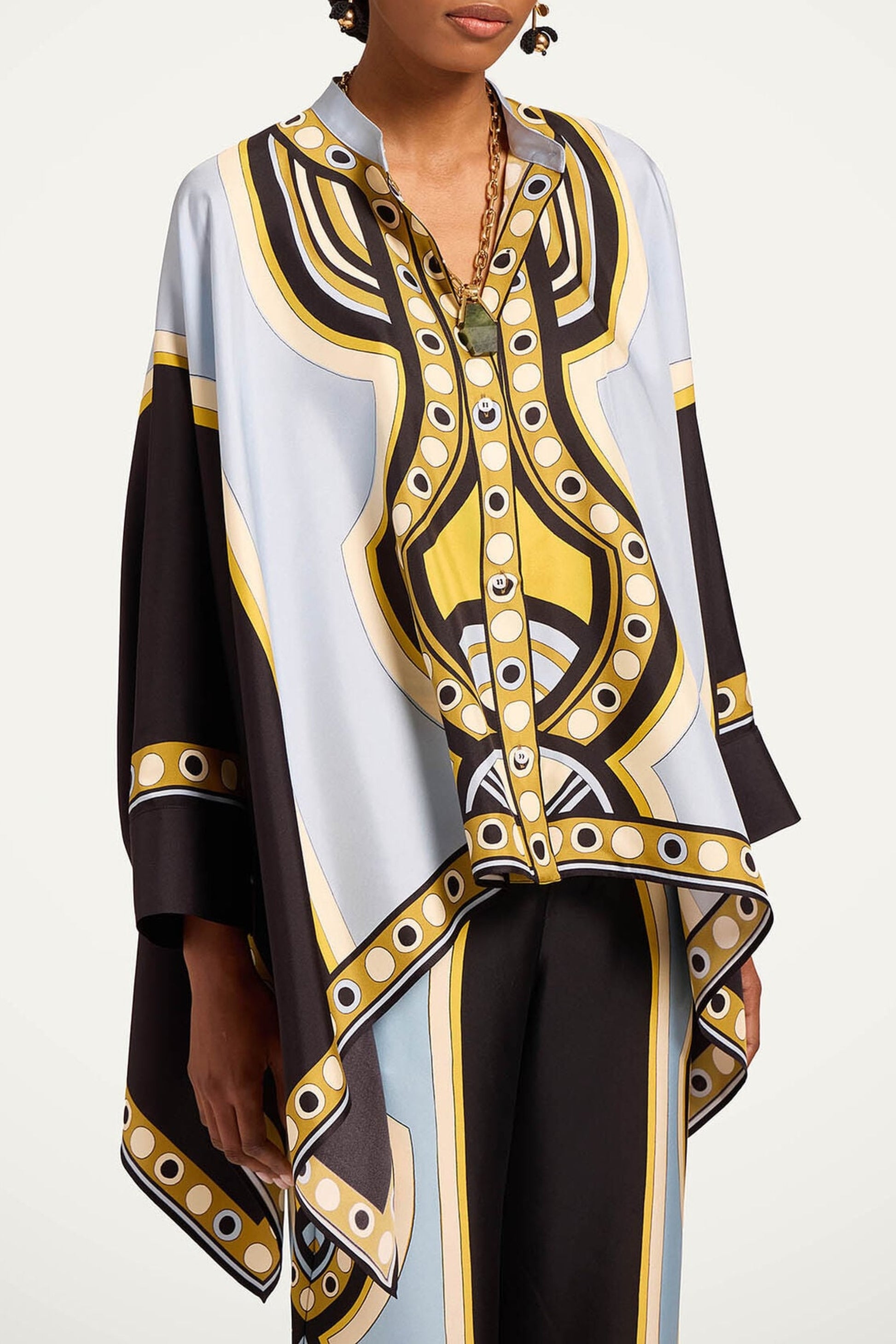 Bluse Foulard in Sanctuary Placée Light Blue La Double J