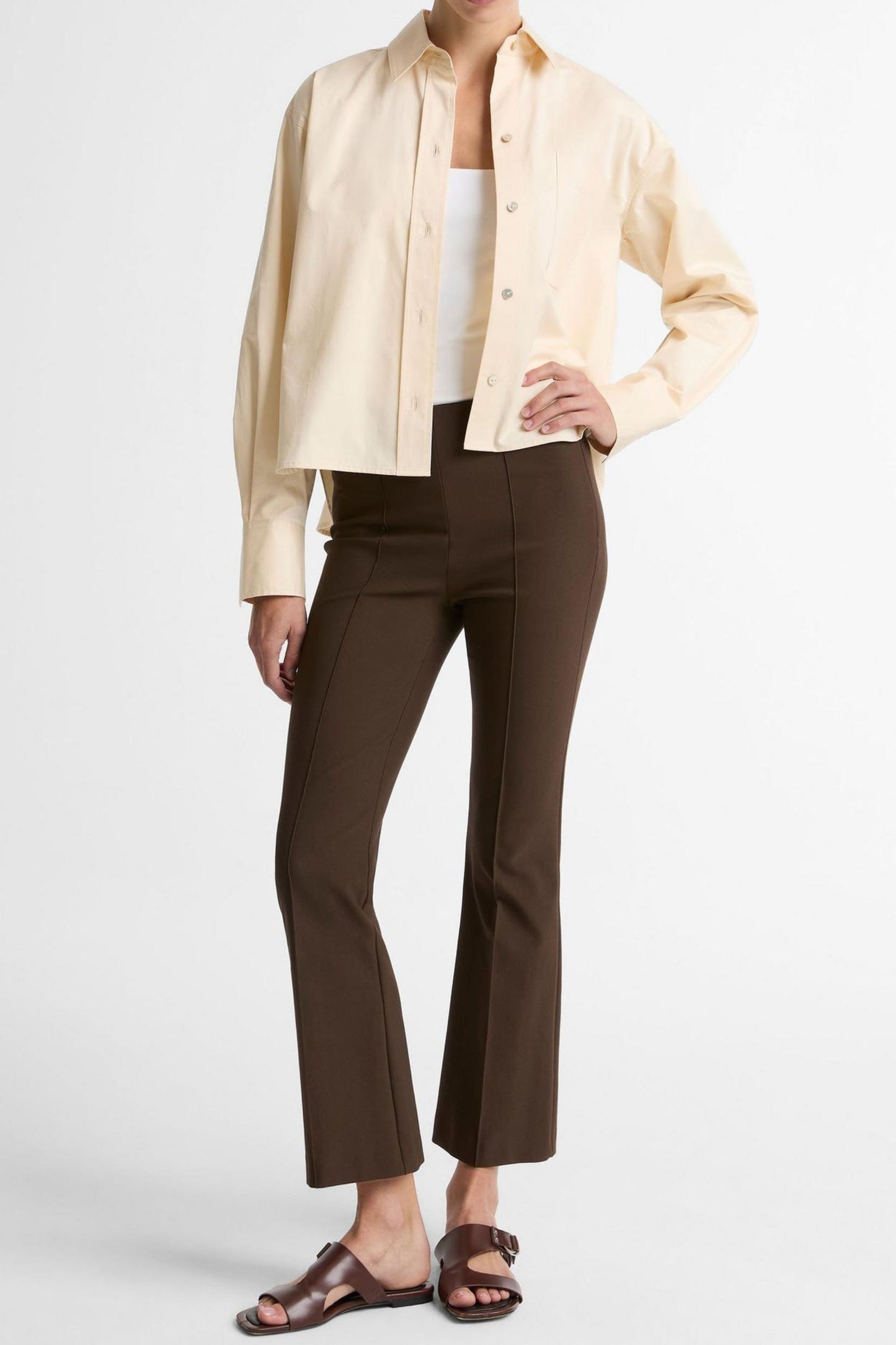 Cropped blouse in ecru