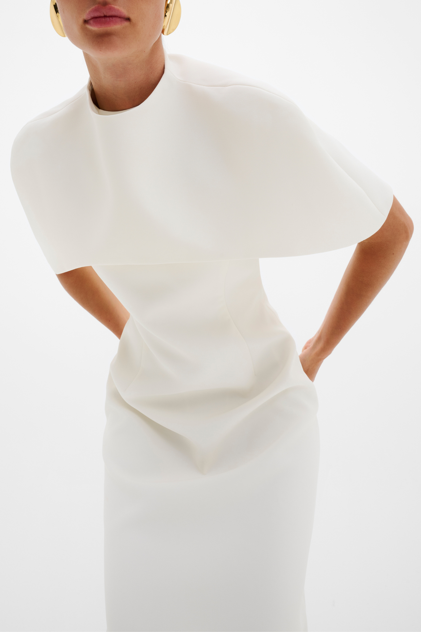 Milena Cape jurk in crème